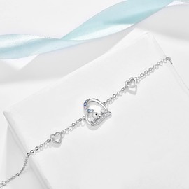 KINGWHYTE Owl/Elephant Bracelet 925 Sterling Silver Animal Bracelet Animal Jewellery Gifts for Women Girls Friend (Elephant Bracelet), Sterling Silver