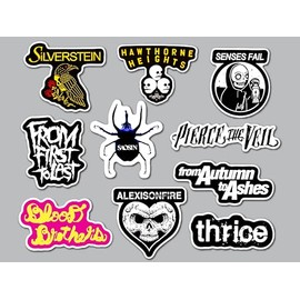 Screamo/Emo Sticker Pack (10 Stickers) Set 1 Post Hardcore Metalcore Alternative Indie pop Melodic Heavy Rock Vinyl Decal Water Resistant Album Art Emotional Hardcore alt Rock skramz Midwest Style