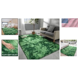 5x8 Stylish and Cozy Green Shag Rug - Perfect for Kids' Bedrooms & Living Rooms