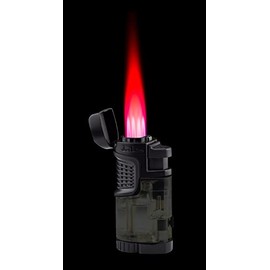 Jetline Fatboy Black Quad Jet Flame Lighter with Cigar Rest and Punch Cutter