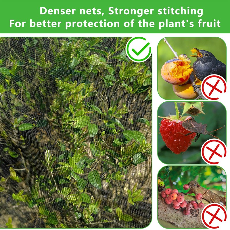 5.3 x 5.3 Ft Black Large Fruit Tree Netting with
