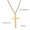 Stainless Steel 18K Gold Plated Cross For Men/24 Inch Plain