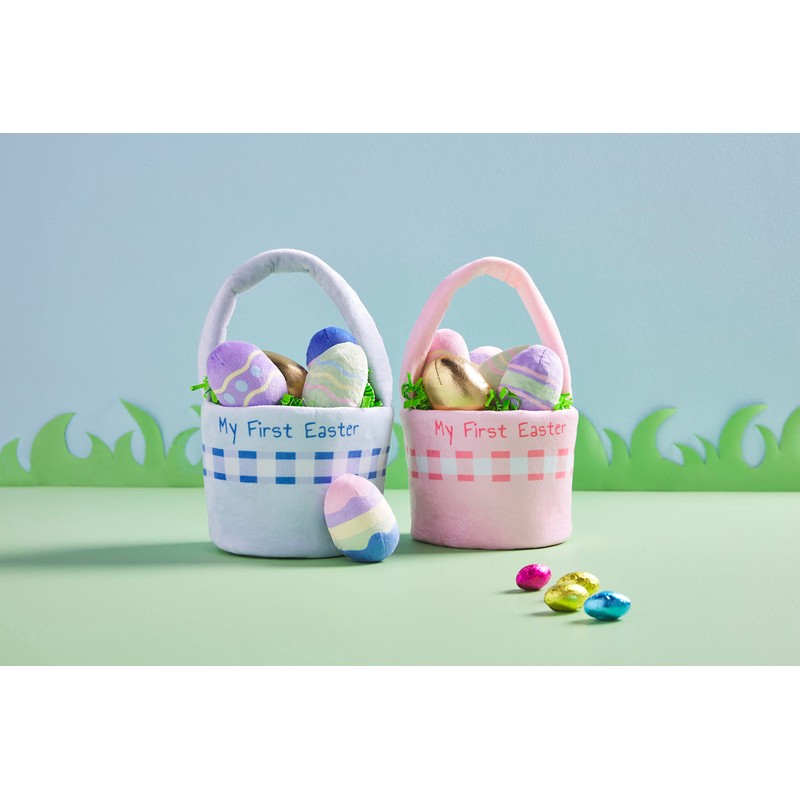 Mud Pie Girls Easter Basket Plush Set