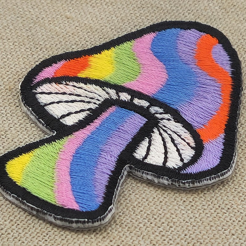 Mushroom Colourful Iron-On Patch, Iron-On Patch, Iron-On Patch, Appliqué Patch,