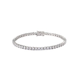 EIoways 925 Silver 3mm Cubic Zirconia Tennis Bracelet for Woman