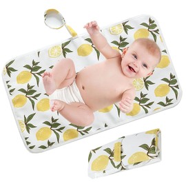 Portable Changing Mat Baby Foldable Travel Changing Mat Waterproof Infant Urinal Pad 60cm x 35cm for Travel Home Outside - KAMHBE (Yellow)