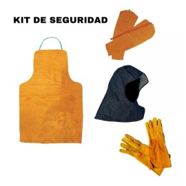 SITECSA Kit Seguridad Soldador Mandil, Guantes, Mangas Y Capucha