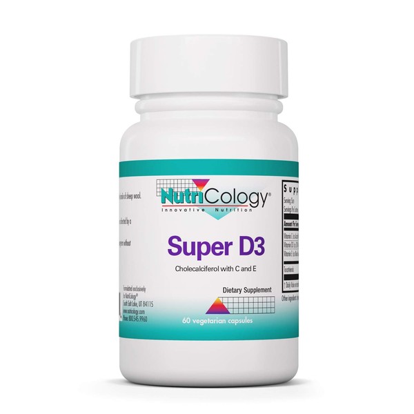 NutriCology Super D3 - Bone and Immune Support - 60 Vegetarian Capsules