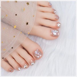 MISS MUMU Nail Tips, 24 Pieces, Nail Tips, Short, Spring, Summer, Simple, Cute, Popular, Nail Seal, Bride Nails, Glossy, False Nails, Coming of Age of Coming of Age Ceremonies, Weddings, School