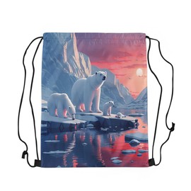 Feelyou Love Gymnastics Gym String Bag Dancer Drawstring Backpack Ballet Sports Drawstring Sackpack, Blue Red, 13"x15.7", Daypack Backpacks