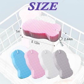3D Soft Exfoliating Bath Sponge,2Pcs Ultra Exfoliating Bath Sponge,3D Ultra Soft Bath Body Shower Sponge,3D Spa Scrub Exfoliating Bath Sponge,3D Soft Bath Body Shower Sponge Peeler Body Sponge,Color A