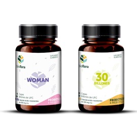 2 PACK 35 Cápsulas Probióticos Bioflora Woman con 6 Probióticos  Inulina Orgánica de Agave y 35 Cápsulas de Probióticos y Prebióticos.                