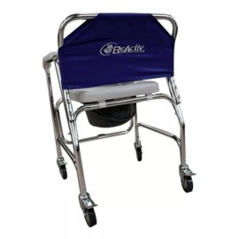 ReActiv Silla Ruedas 3 En 1  Comodo Wc Ducha  Acojinado Con Respaldo