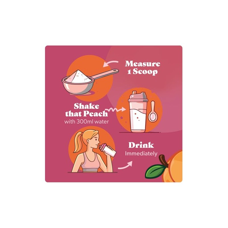 Mean Peach, Peach Flavour Creatine Monohydrate Powder - for Women!