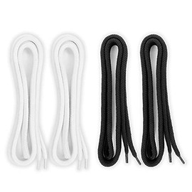 HANDSANDHEART 4 Pieces Drawstring Cord Replacement Round 6mm x 135cm53 Inch Sewing Threaders for Sweatpants Shorts Pants Hoodie Jacket Shoelace S Black White Diameter 6mm x Approx 135cm