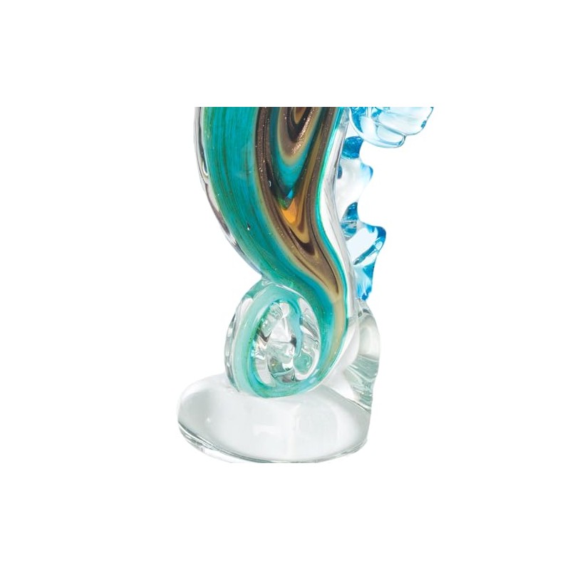 Beachcombers Multi Color Glass Seahorse Figurine Blue