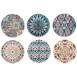 Totally Turkish – Patterned Drink Coasters Set of 6 – Giftable Design Drinks Mat Set – Non-Scratch Top & Non-Slip Cork Base (Cappadocia)