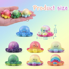 Anboor Octopuses Squishies Squeeze Toys - 8 Pack Soft Mini Animal Stress Balls for Kids, Slow-Rising Fidget Sensory Toys for Ocean Party Favors