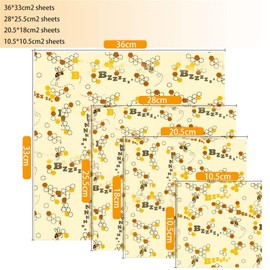 Tonsooze Beeswax Cloths Set, Food Wax Paper, Reusable Beeswax Wraps, Zero Waste Oilcloths, Plastic-free Alternative for Natural Food Storage, Cheese