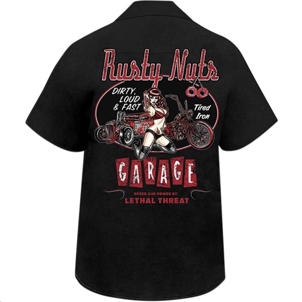 Lethal Threat HW50197XXXXL Rusty Nuts Screen Printed Work Shirt- Rusty