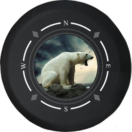 Spare Tire Cover Compass Polar Bear in The Artic Wheel Covers Fit for SUV Accessories Trailer RV Accessories and Many Vehicles