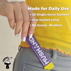 MUSHAND Lion’s Mane Mushroom Powder Sachets | Daily Cognitive Support for Focus & Clarity | Easy to Mix into Drinks | Designed for Daily Use | Pre-Portioned Single-Serve Powder | Vegan | 20 x 1.5g