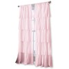 Flounced Ruffle Rod Pocket Curtain Panel, 95 inch, Pink, 1