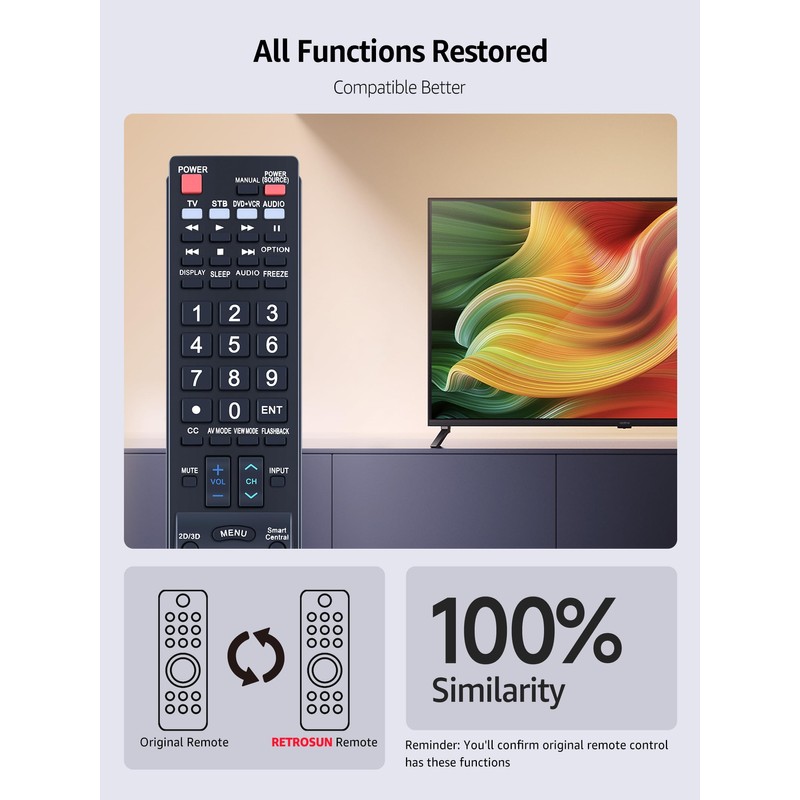 GB118WJSA Replacement TV Remote Control for Sharp Television Fit for