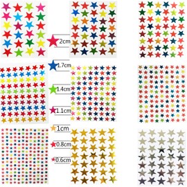 Kenkio 8270 Count Colorful Star Stickers Self-Adhesive Stickers Stars Labels
