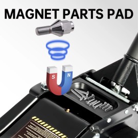 Maxority 3-Ton Low Profile Hydraulic Floor Jack with Dual-Pump and Foot Pedal, Orange