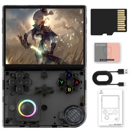RG40XX V Retro Handheld Game Console , RG40XXV 4.0 Inch IPS Screen Linux System Built-in 64G TF Card 5528 Games Support TV Output 5G WiFi Bluetooth 4.2(Black)