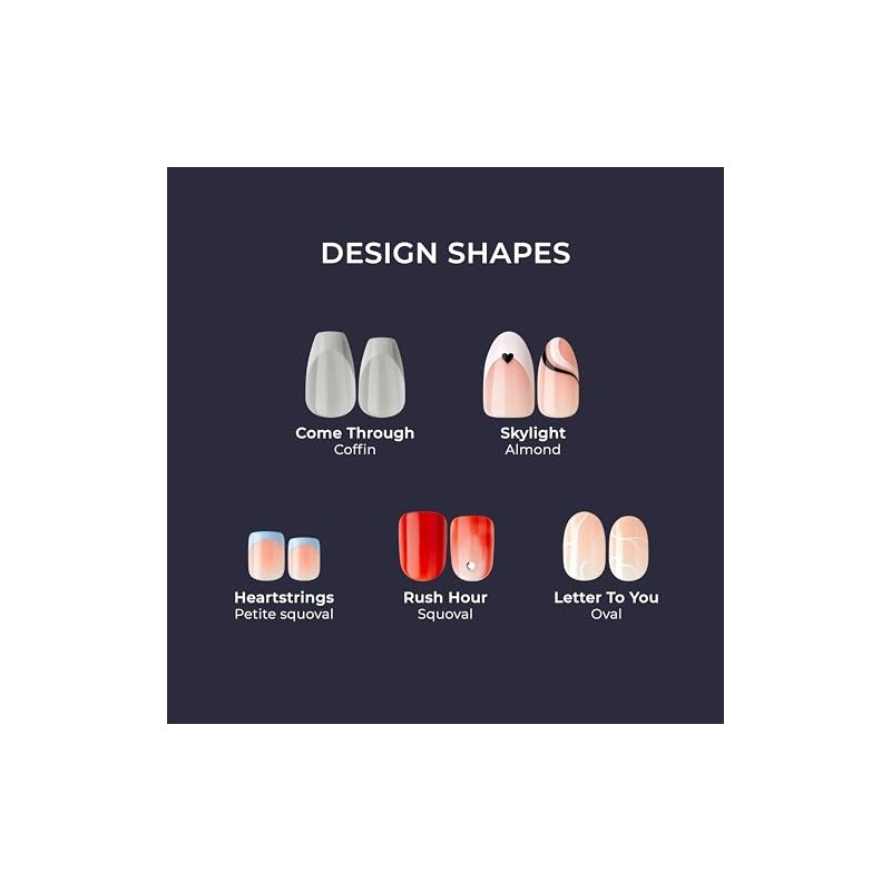 KISS imPRESS Press-On Manicure Fake Nails – Astound, Short, Square,