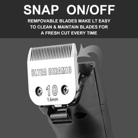 Detachable Pet Clipper Blades, Made of Ultra Ceramic & Stainless Steel, Dog Grooming #10 Blade Compatible with Andis,Oster A5,Wahl KM Series Clipper