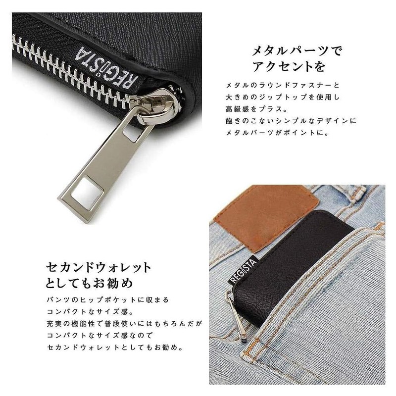 Ignition Original Saffiano Leather Zip Around Bifold Wallet Coin Purse,