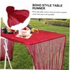 Mobestech 2pcs Boho Gauze Table Runner Romantic Decorative Table Cloth