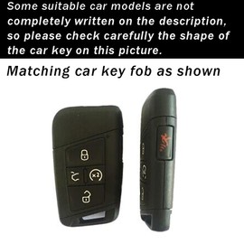 ontto 5-button Key Fob Cover Fit for VW Smart Remote TPU Key Holder Intelligent Car Key Case Fit for Volkswagen Atlas Jetta Passat Arteon Tiguan Golf GTI Golf R Beige