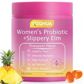 Women's Probiotics Gummies with Slippery Elm – Vaginal Health, Gut Health & pH Balance Support, Pineapple Flavor – Gluten Free, Vegan (30 Servings)（Q2