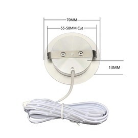 Getwefire Dimmable 2pcs/Lots recessed installtion 3w DC 12v led Puck/Under Cabinet Light. led Spotlight, Pure White or Warm White with 1pcs Connection Box (Warm White, White Shell)
