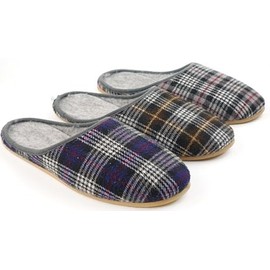 Undercover Fashion Men's Women's Felt Slippers with Rubber Sole Slippers Poro Sole Slippers Made in Germany 36-48, blue / grey