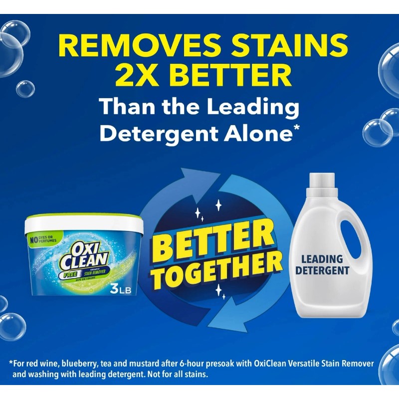 OxiClean Free Versatile Stain Remover Powder, No Dyes or Perfumes,