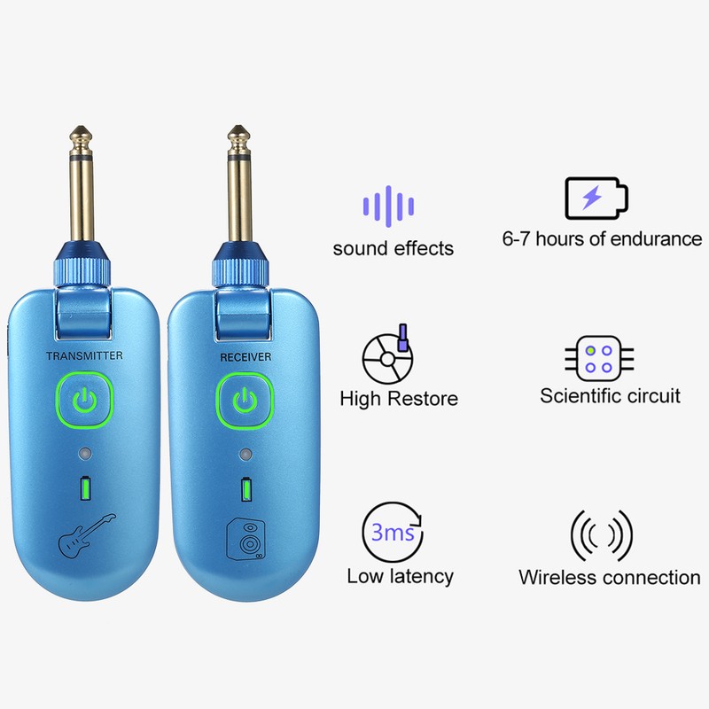 double W3 Portable UHF Wireless Guitar Transmitter and Receiver Set