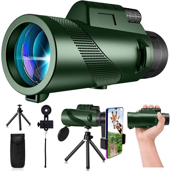 XINKSD 80x100 Monocular Telescope for Smartphones - High Powered HD