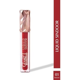 Bridal Maroon Liquid Sindoor Waterproof Sindur Gel Based for Hindu Married Ladies Glam21 Liquid Sindoor Sponge Tip Applicator Smudge Free & Long Lasting Deep Red (Maroon)