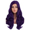 RightOn Dark Purple Wig Long Wavy Wig Dark Purple Wavy