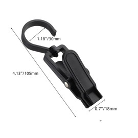 20 PCS Laundry Hooks with Clips，Clothes pins，360° Rotating Hook Clips, Hangers Clip Socks Curtain Towels Bathroom Closet Kitchen Office (Black)