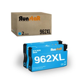 Run Star Remanufactured 2-Pack 962XL Ink Cartridge Replacement for HP 962XL 962 use for HP Officejet Pro 9010 9012 9015 9015e 9018 9020 9025 9025e 9026 9027 9028 Printer (2 Cyan)