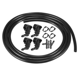 X AUTOHAUX 4 Piece Car Front Windscreen Washer Nozzles 8L8Z17603AA Windscreen Washer Hose Repair Kit with 1 Metre Hose