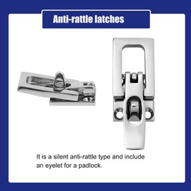 ODYSUNRAL Marine Anti-Rattle Square Latches for Boat Door Hatch, Hold Down Clamp Latches, Lockable, Sturdy Construction, 316 Stainless Steel, with Screws