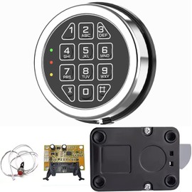 Stack on Safe Lock Replacement with Swing Bolt, High Security Fireproof Chrome Digital Keypad Electronic Safe Lock for Pistol safes, Safe Box