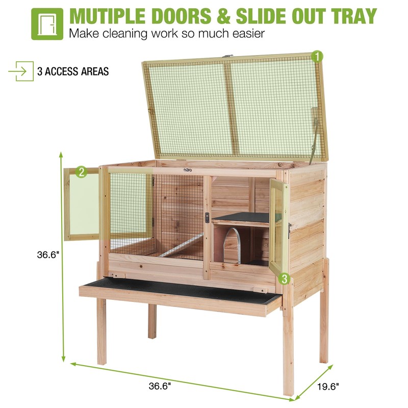 GUTINNEEN Guinea Pig Cages with Anti Chewing Edges and Cool